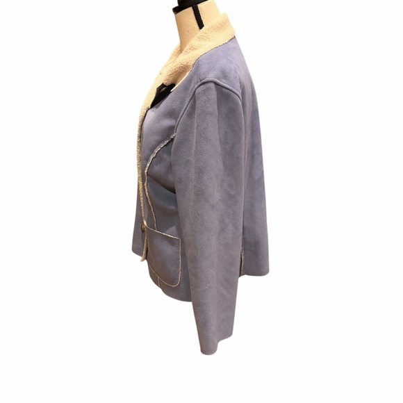 L.L Bean Women's Coat Jacket Large  Button Front Chamois Fleece lining Boho - Picture 7 of 13